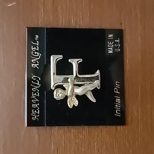 Heavenly Angels Vintage Angel with "F" Initial Pin